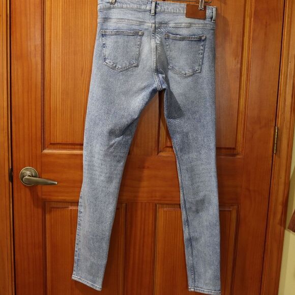 H&M Blue Skinny Distressed Jeans Y2K Super SKINNY 29 - Picture 8 of 12